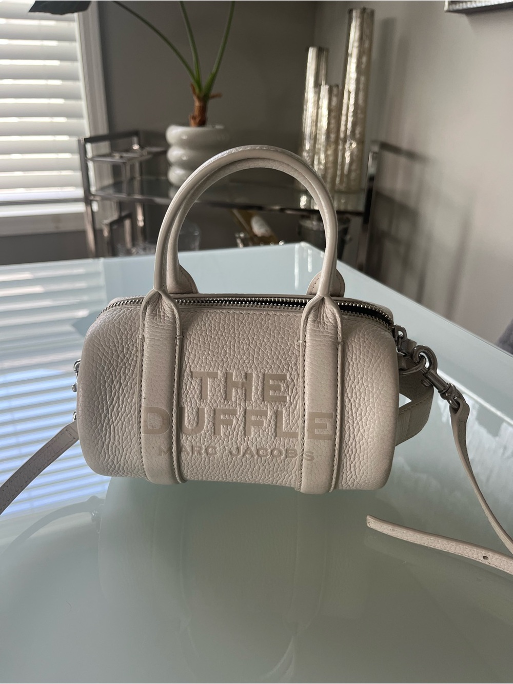 Marc Jacobs The Duffle Mini Leather Satchel in Cream